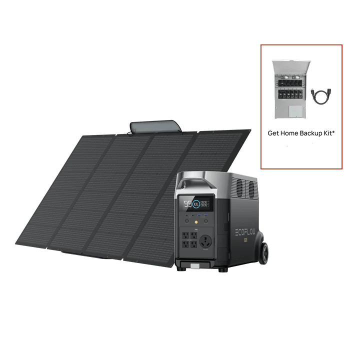 EcoFlow DELTA Pro + 400W Portable Solar Panel + Transfer Switch - Off Grid Energy and Supply Co.